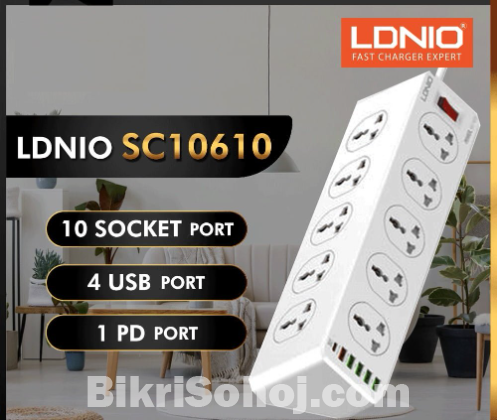 LDNIO SC10610 30W 6-Port USB Charger Power Strip